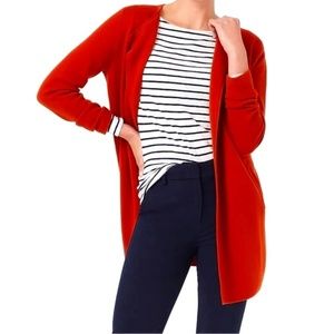 TWO J.Crew Factory Vanessa sweater-jacket Bright cCrise and Heather Camel Small